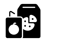 Black and white snack symbol